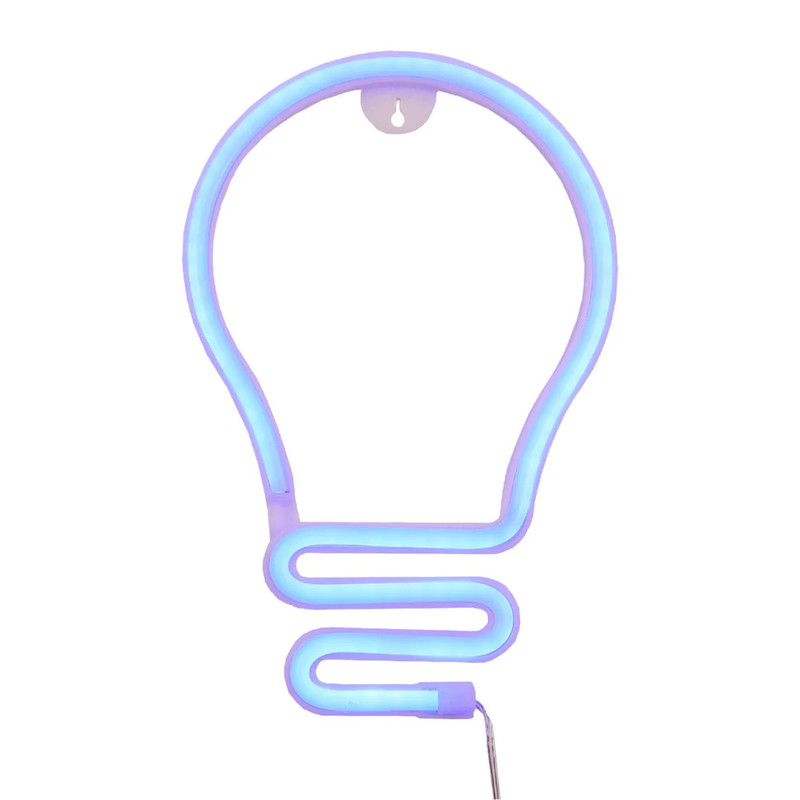 Led Neon Bulb Shape - Blue - إضاءة
